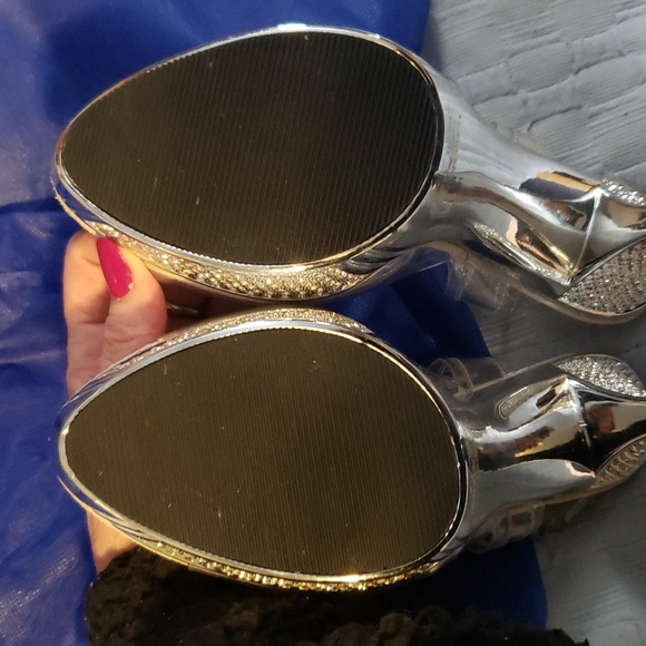 Crystal Platform Glam Shoes- Grad/Wedding - Picture 5 of 5